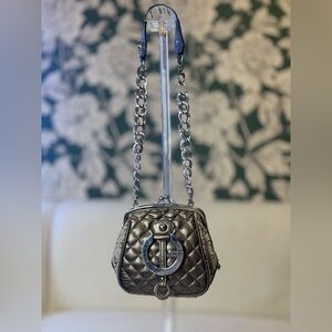 Guess Vintage Silver Quilted Mini Bag